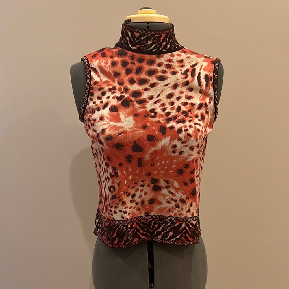 St. John Sport by Marie Gray Orange Brown Crop Tank Top